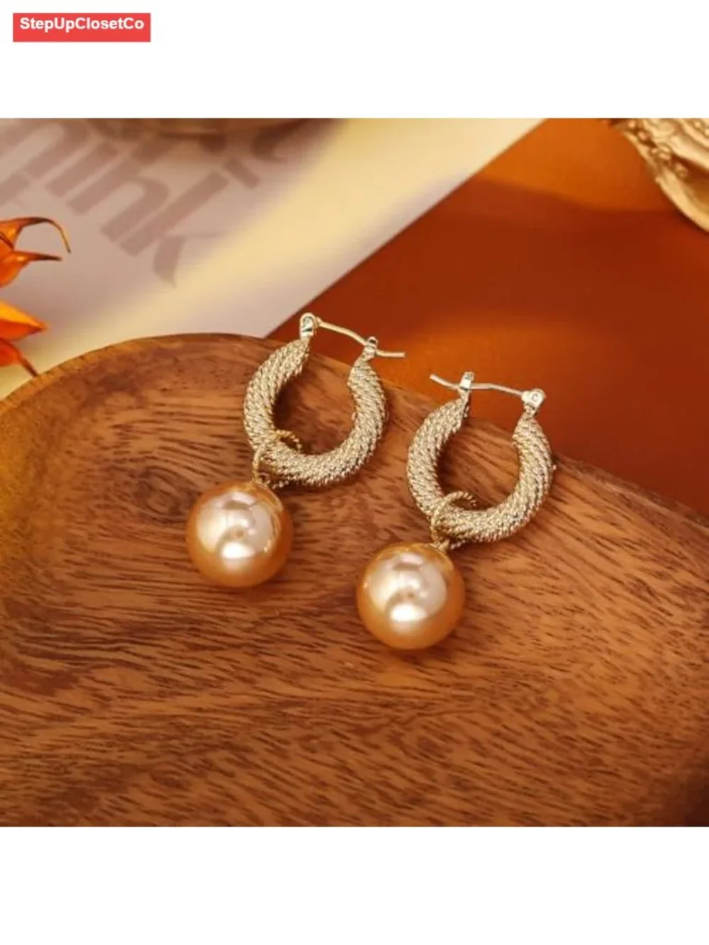 18K Gold Plated Twisted Rope Huggie Hoop Earrings for Women, Lever Back